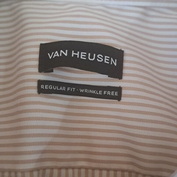 Van Heusen Men's Dress Shirt Regular Fit Pinpoint Stripe Size XL NWT - Picture 6 of 9